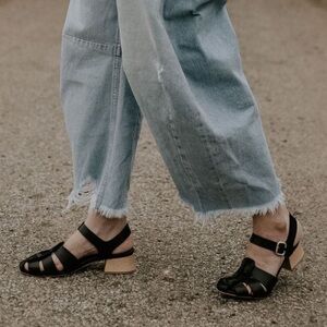 Freda Salvador Hattie in black calf. Worn once in box